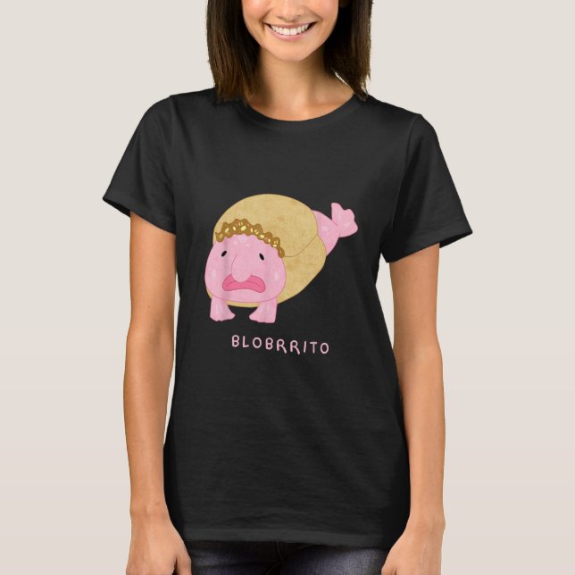 Blobritto Blobfish Burrito Pun - Funny Fish T Shirt (Framsida)