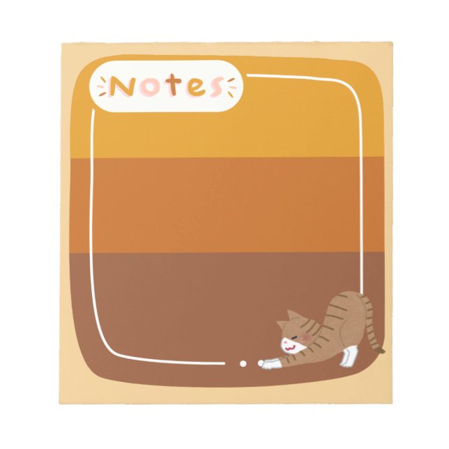 Bloc de notas diseño marrón con gatito anteckningsblock (Framsida)