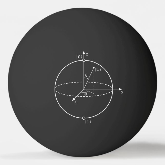 Bloch Sphere | Kvantbit (Qubit) fysik/matematik Pingisboll (Framsidan)