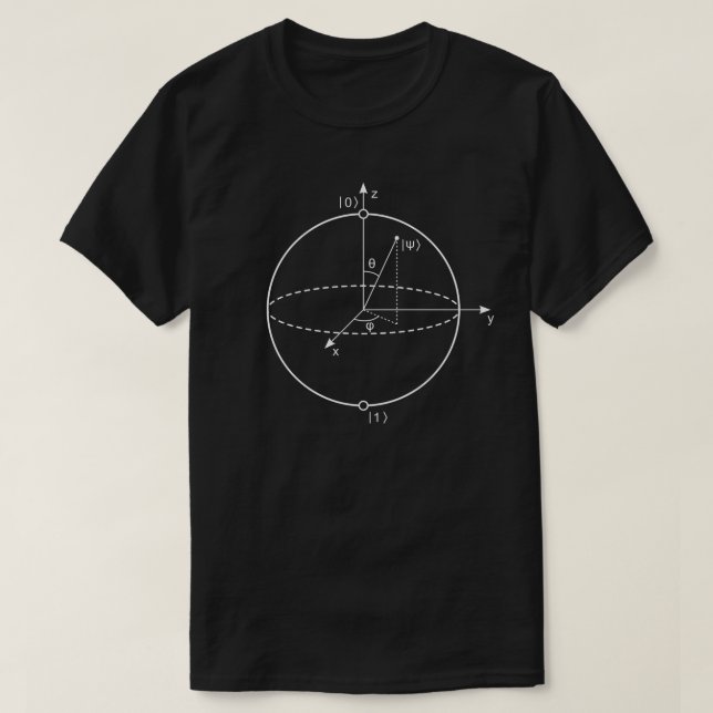 Bloch Sphere | Kvantbit (Qubit) fysik/matematik Tee (Design framsida)