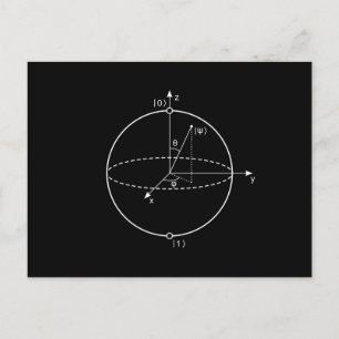 Bloch Sphere   Kvantbit (Qubit) fysik/matematik Vykort