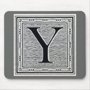 Block Brev ’Y’ Woodcut Woodblock Inital Musmatta