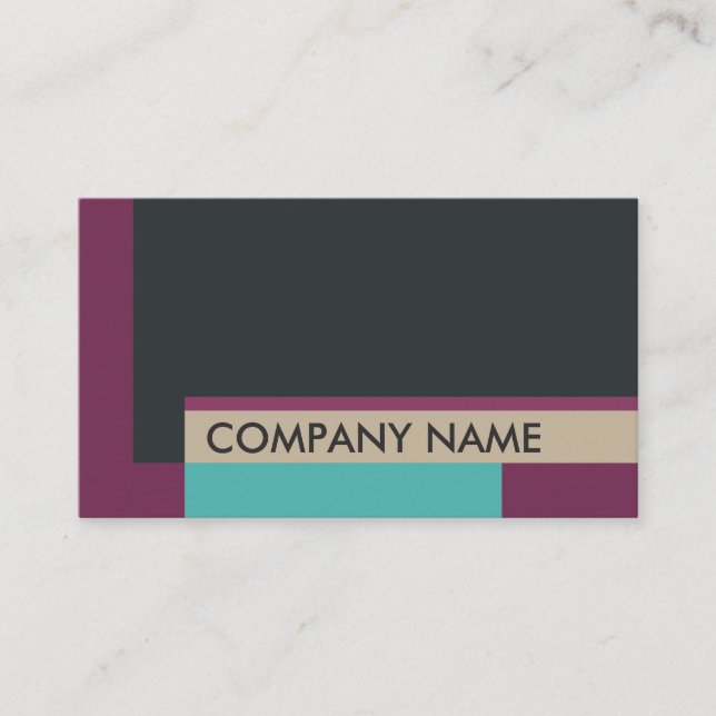 Block Design Black Lila Teal Visitkort (Framsida)