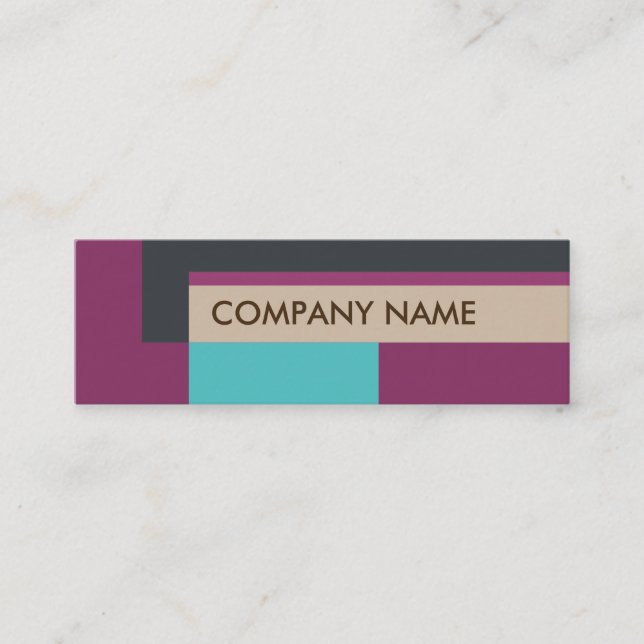 Block Design Mini BC, Grått Lila Mini Visitkort (Framsida)
