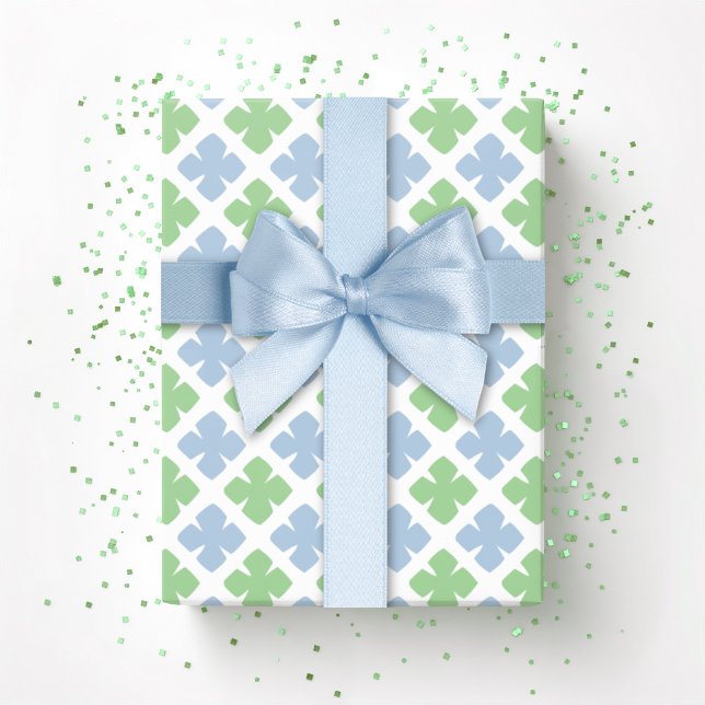 Block Diamond Clover in Slate and Green Presentpapper (Skapare uppladdad)