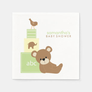 Block från Cute Bear och Alphabet Leksak Pappersservett