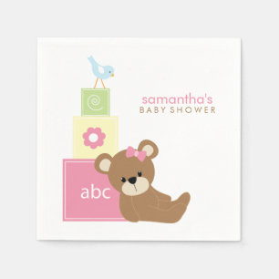 Block från Cute Bear och Alphabet Leksak Pappersservett