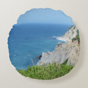 Block Island Bluffs - Block Island, Rhode island Rund Kudde