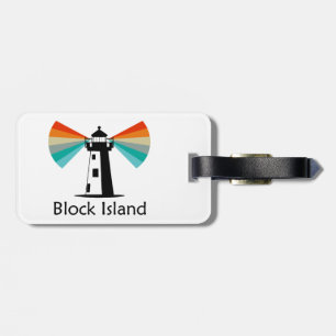 Block Island Lighthouse Rainbow Bagagebricka