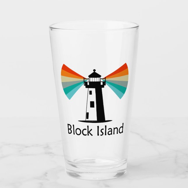 Block Island Lighthouse Rainbow Glaskopp (Framsida)