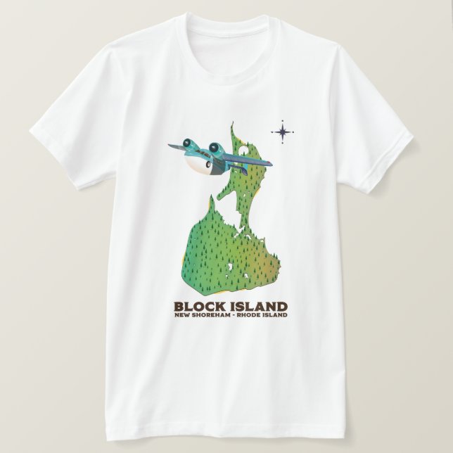 Block Island New Shoreham, Rhode Island T Shirt (Design framsida)