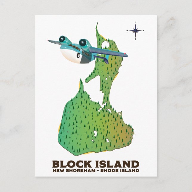 Block Island New Shoreham, Rhode Island Vykort (Framsida)
