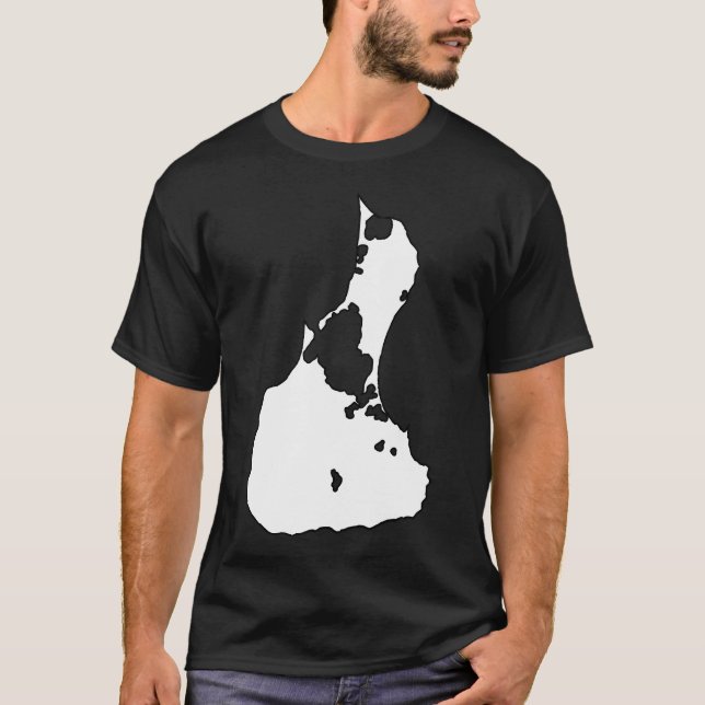 Block Island Outline Rhode T Shirt (Framsida)