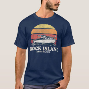 Block Island RI Vintage Boating 70s Retro Boat T Shirt