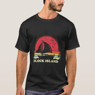 Block Island Segelbåt Båttur Kapten Sjöman Segla T Shirt