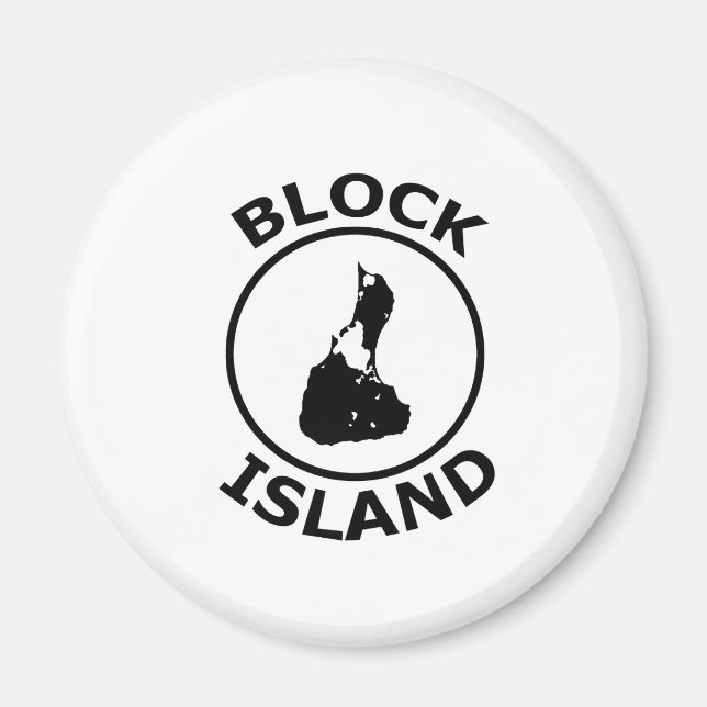 Block Island Shape Inside Circle Magnet (Framsidan)