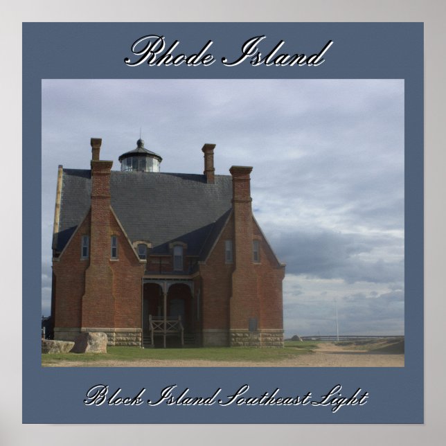 Block Island Southeast Light Affisch (Framsidan)