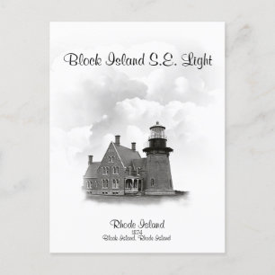Block Island Southeast Light, Rhode island Vykort