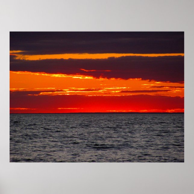 Block Island Sunset Ocean Poster (Framsidan)