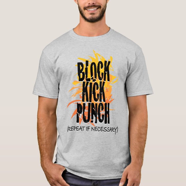 Block Kick Slå Fire Gfx T Shirt (Framsida)