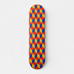 Block Mönster 01 - Retro Skateboard Bräda 20,5 Cm