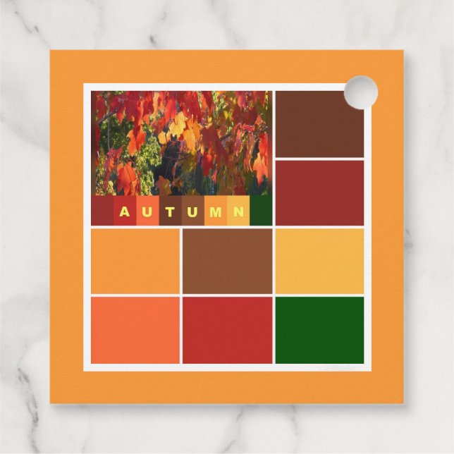 Block på Hösten Färg Gåvor Etiketter (Baksida)