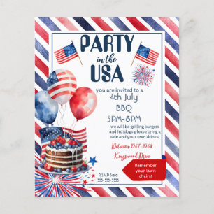 Block party 4:e juli, granne till BBQ street party Flygblad