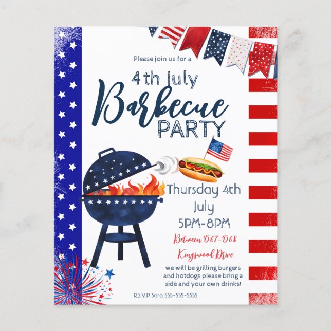 block party 4 juli 2004: party granne P Flygblad (Framsidan)