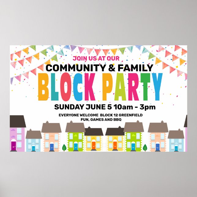 BLOCK PARTY Banner Poster (Framsidan)