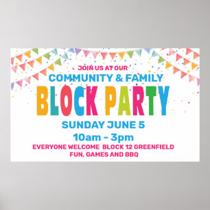 BLOCK PARTY Banner Poster