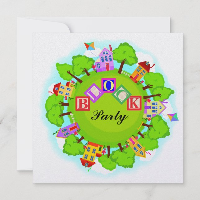 Block Party - grannskapshändelse - SRF Inbjudningar (Framsida)