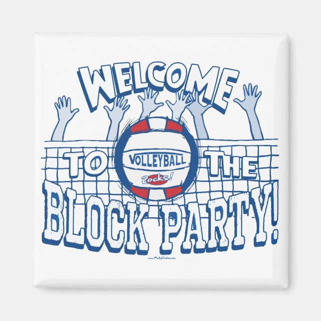 Block Party Volleyball av Mudge Studios Magnet (Framsidan)