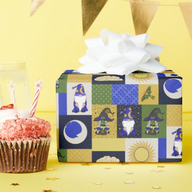 Block Patchwork (Midnight Hearth) Presentpapper (Födelsedagsfest)