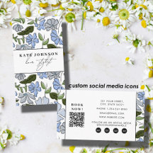 Block Print Floral Salon Hair Stylist Makeup