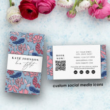Block Print Floral Salon Hair Stylist Makeup