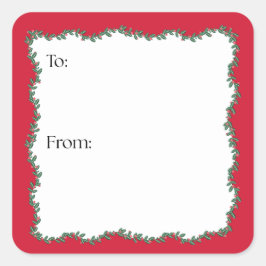 Block Print Garland Fyrkantigt Klistermärke