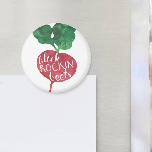 Block Rockin Beets | Veggie Pun Magnet (Skapare uppladdad)