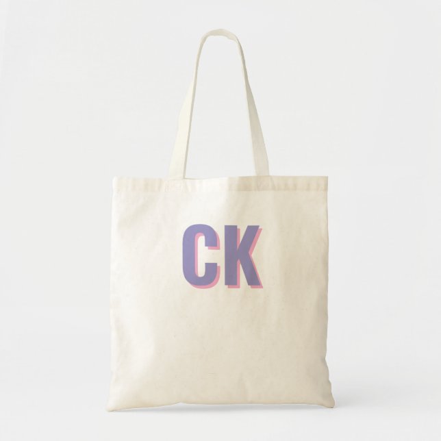 Block Shadow Tote Bag, Bridesmaid Gift studenten Tygkasse (Framsidan)