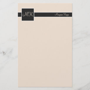 Block Stationery i Buff & Black Färg Brevpapper
