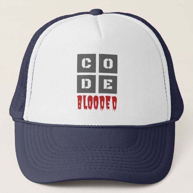 Blockad kodad datorprogrammerare - lustigt keps (Framsida)