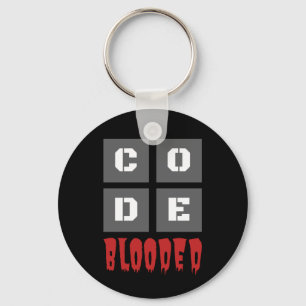Blockad kodad datorprogrammerare - lustigt nyckelring