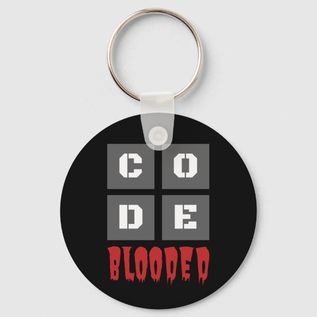 Blockad kodad datorprogrammerare - lustigt nyckelring (Framsida)
