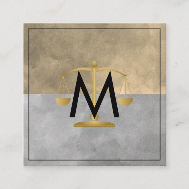 Blockåklagare i färg vid juridik  fyrkantigt visitkort (Framsida)