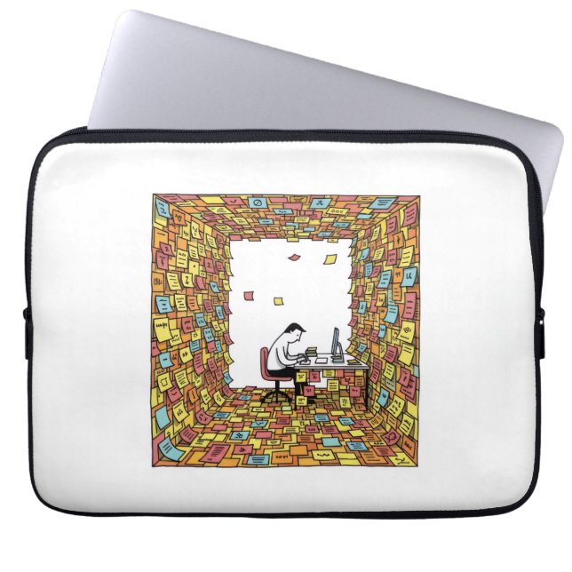Blockanteckningar - överväldigad Office Art Laptop Fodral (Framsidan)