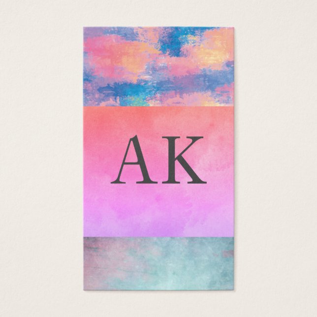 Blockar av vattenfärg Färg Visitkort (Framsidan)