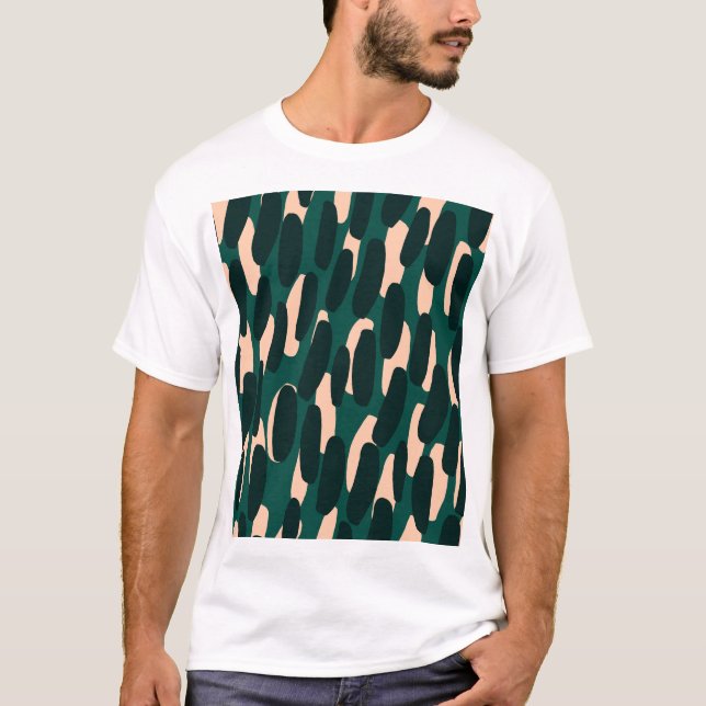 Blockar från bläck, handdragna, skarpa, sömlösa. t shirt (Framsida)