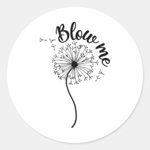 Blockar mig Dandelion Flower Mönster Skapar en öns Runt Klistermärke