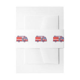 Blockbandsinbjudan Fire lastbilar Band För Inbjudningskort