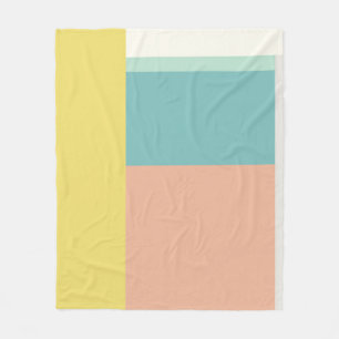 Blockbild i färg i Retro Beach Pastel Färger Fleecefilt