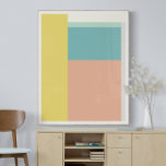Blockbild i färg i Retro Beach Pastel Färger Poster<br><div class="desc">En enkel,  modern blockdesign i färg på den tropiska stranden färger av korall,  gult,  akvarier och havsglas.</div>